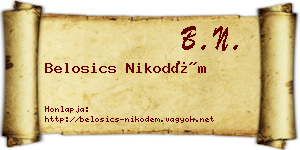 Belosics Nikodém névjegykártya